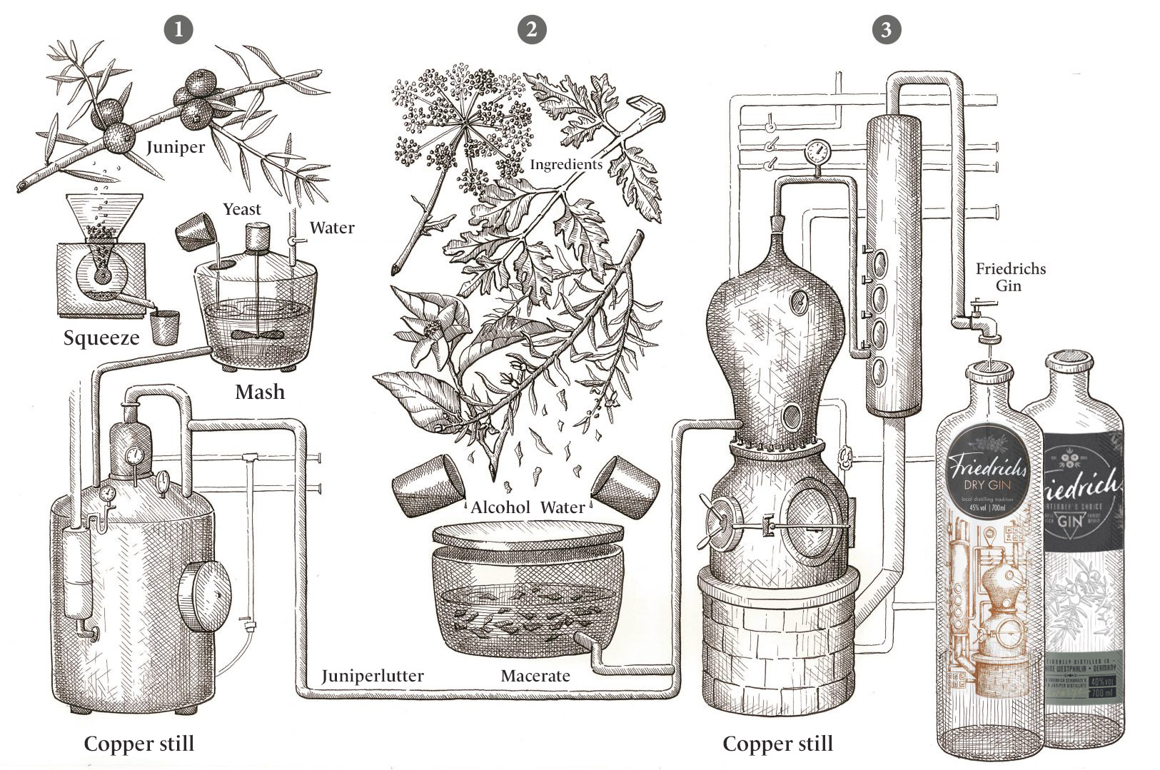 Friedrichs Gin Herstellungs-Prozess